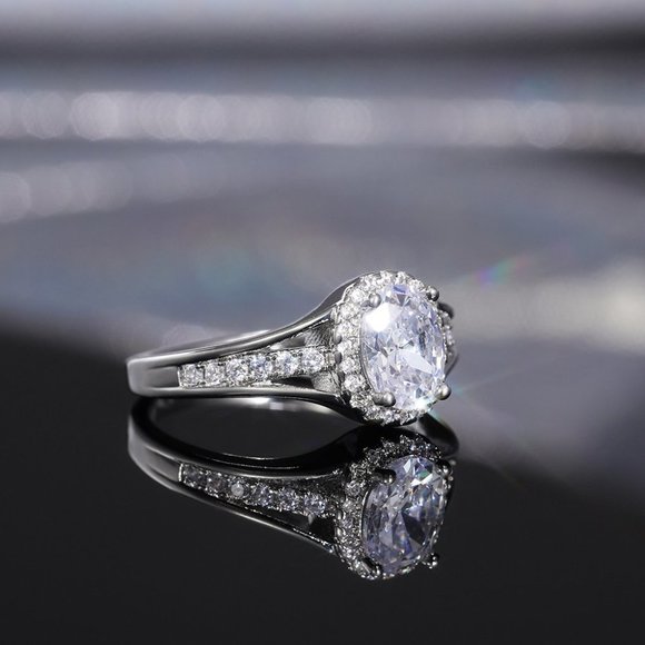 🔥Three Layer Crystal Pure Oval Zircon Wedding Clear Rings for Women, MARR9021 - Picture 4 of 6